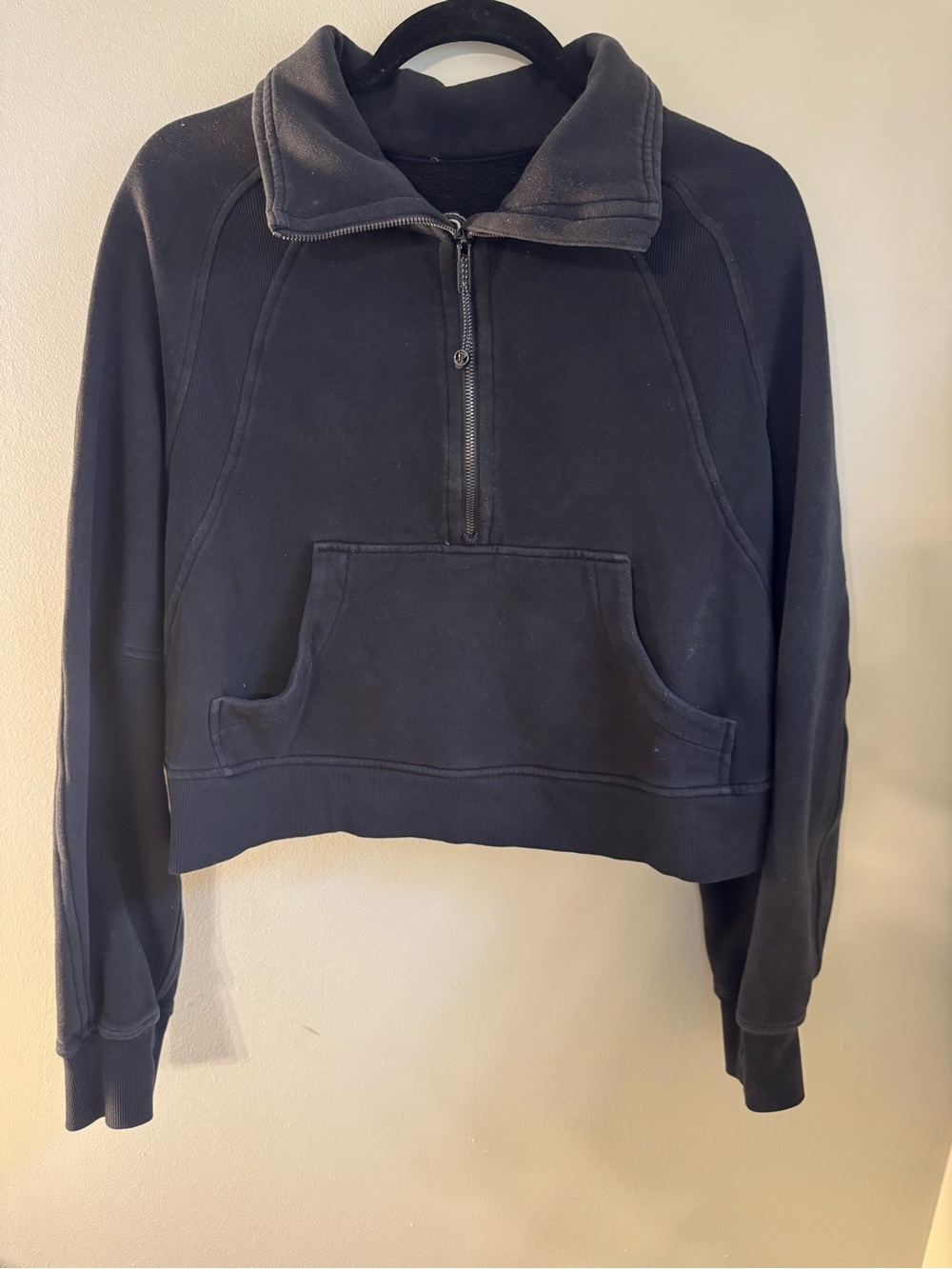 LULULEMON Women's Half Zip Scuba Pullover HOODIE Black Size M/L